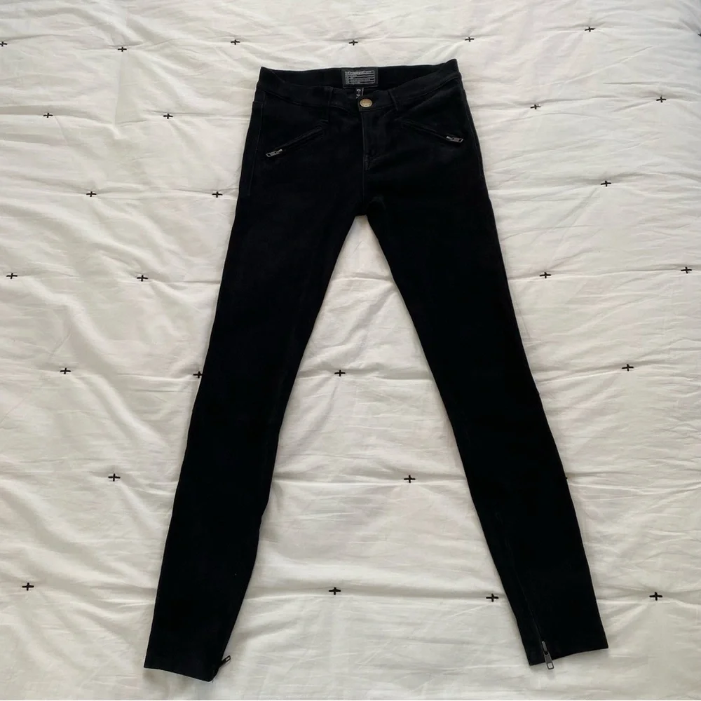 CURRENT/ELLIOTT The Silverlake Zip Suede Skinny Jeans Size 24 LIKE NEW - Picture 3 of 10